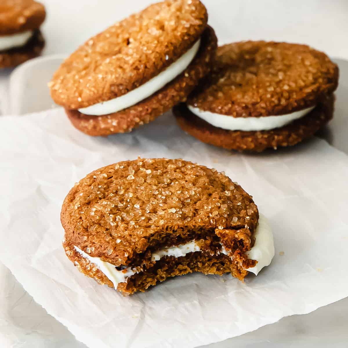 Adult Ginger Whoopie Pies with Fluffy Cream Cheese Frosting